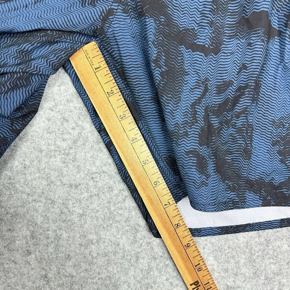 Vuori Trail Shorts Mens XXL Blue Lined Patterned Active Gym Pockets Workout 7